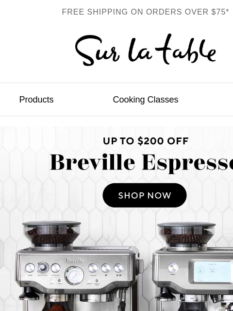 surlatable newsletter: Brew like a barista: Up to $200 off Breville.