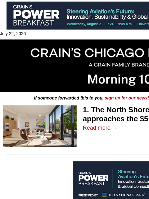 crainalerts newsletter: Suburban condos flirt with $5M