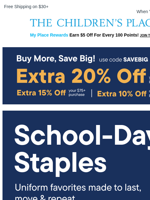 childrensplace newsletter: Back-to-School Staples They Need 📚