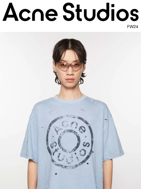 Shop Acne Studios Button Logo print featured on a range of garments and accessories. Available now online at acnestudios.com and in stores. image image image Shop now New arrivals New arrivals New