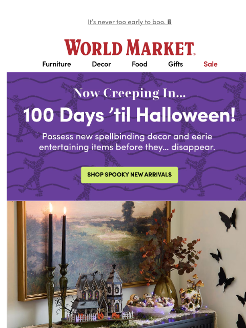 emailworldmarket newsletter:  🎃 👻 🦇100 DAYS TO HALLOWEEN