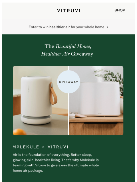 vitruvi newsletter: Giveaway Alert 🚨 Enter to Win a Cloud Humidifier ...