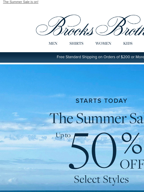 brooksbrothers newsletter: Starts today: Up to 50% off select styles
