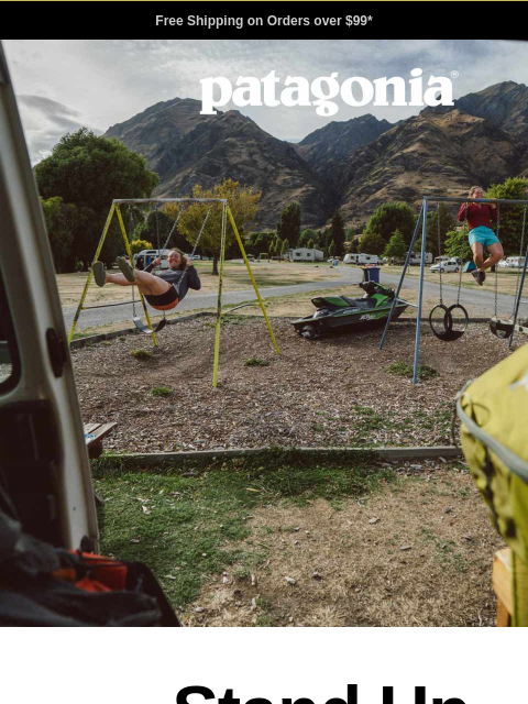 patagonia newsletter: Stand Up Shorts and Overalls for years of spontane...