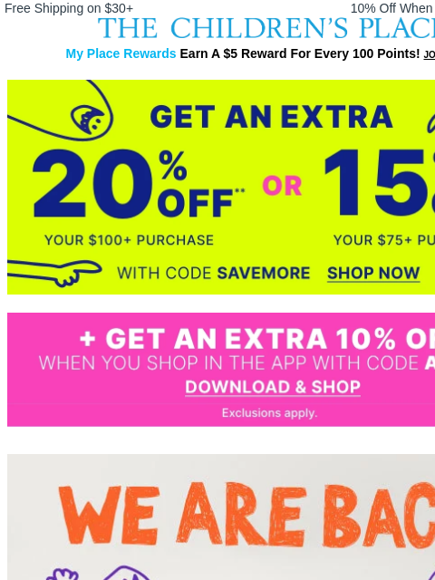 childrensplace newsletter: Just Dropped: New Back-to-School Styles You *Need*...