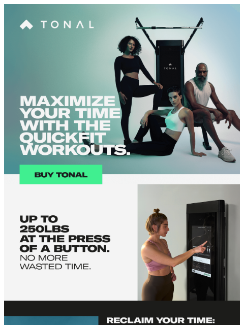 tonal newsletter: 15 minutes is all you need (seriously)