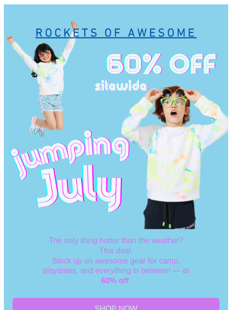 rocketsofawesome newsletter: Jumping July, always 💙🩷💜