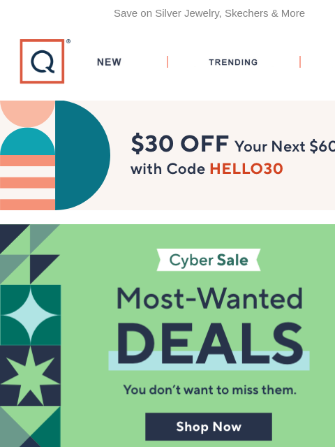 qvcemail newsletter: Cyber Sale! Hottest Deals Are Here