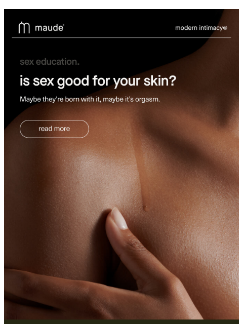 getmaude newsletter: post-o glow.