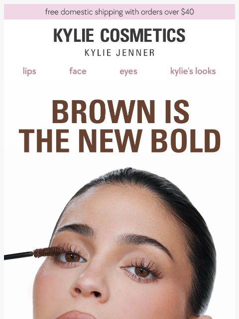 kyliecosmetics newsletter: it's HERE! true brown kylash volume mascara 🤎