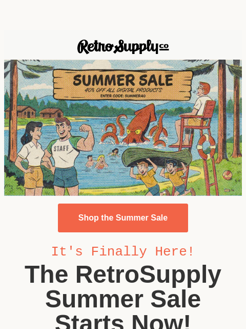 retrosupply newsletter: Save 40% during the RetroSupply Summer Sale