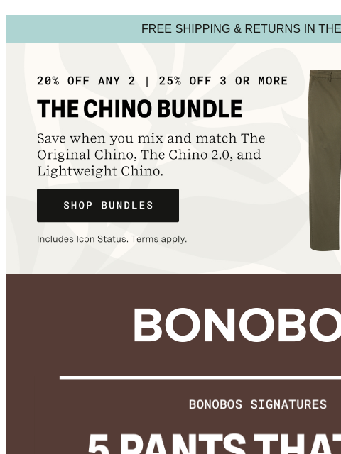 bonobos newsletter: Really Great Pants Are Our Specialty