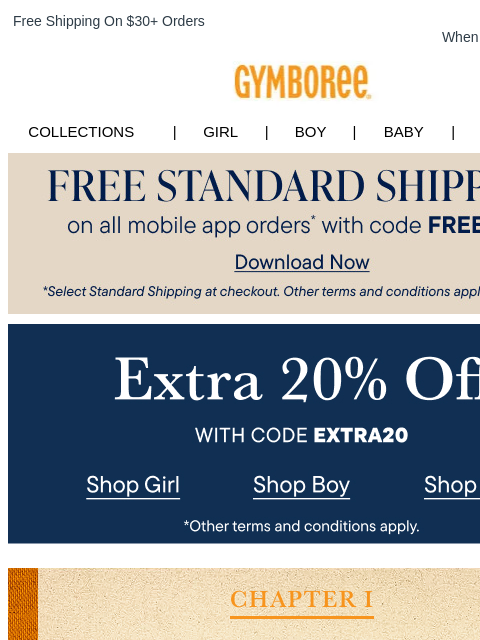 gymboree newsletter: Retro-Inspired Looks for Their First School Year