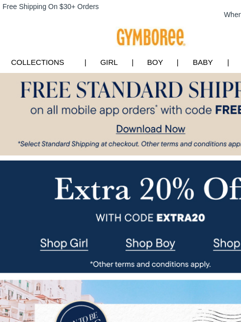 gymboree newsletter: Summer Looks Going Fast + Extra 20% Off (Code: EXT...