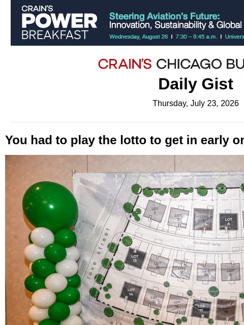 crainalerts newsletter: You had to play the lotto to get in early on these...