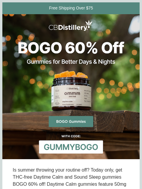 thecbdistillery newsletter: Flash Sale: BOGO 60% Off Daytime Calm & Sound Slee...