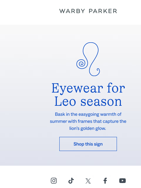 warbyparker newsletter: The one true frame color for Leo