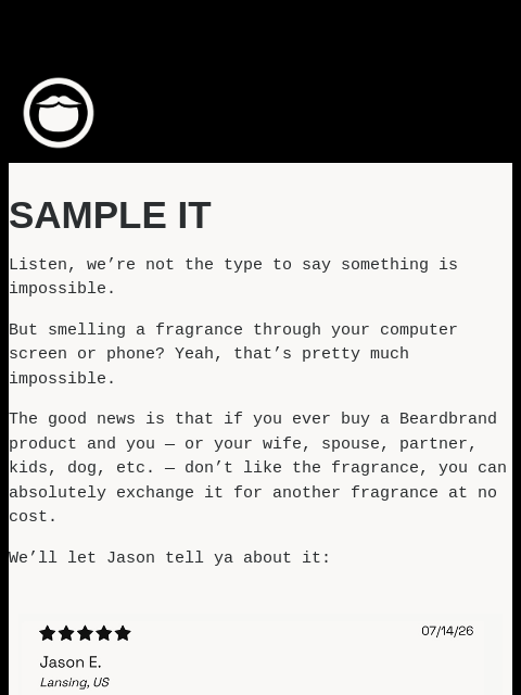 beardbrand newsletter: Find Your Signature Scent With Confidence