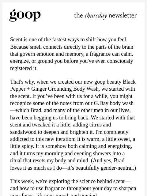 goop newsletter: the Thursday newsletter