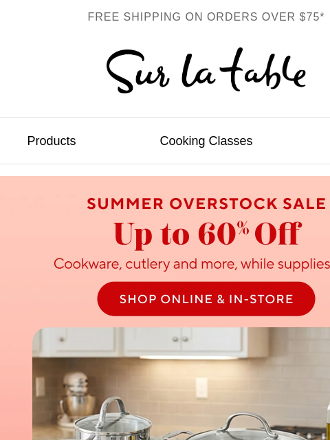 surlatable newsletter: Our overstock. Your savings.
