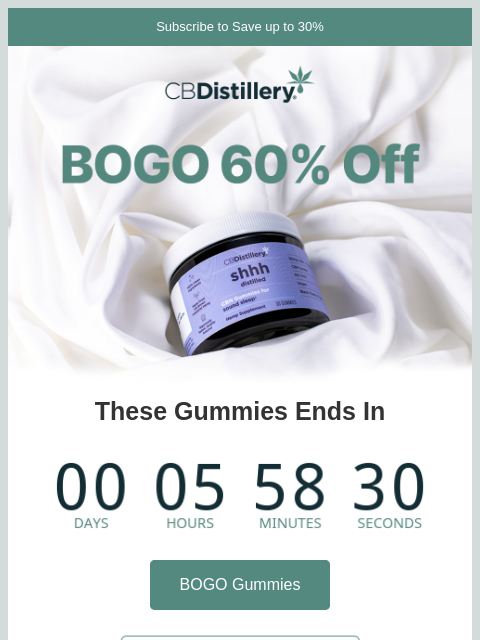 thecbdistillery newsletter: BOGO 60% Off These Gummies Ends Tonight!