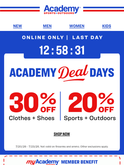 academy newsletter: Final Hours to Save Big Online!
