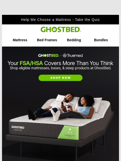 ghostbed newsletter: NEW: Get FSA/HSA qualified!!