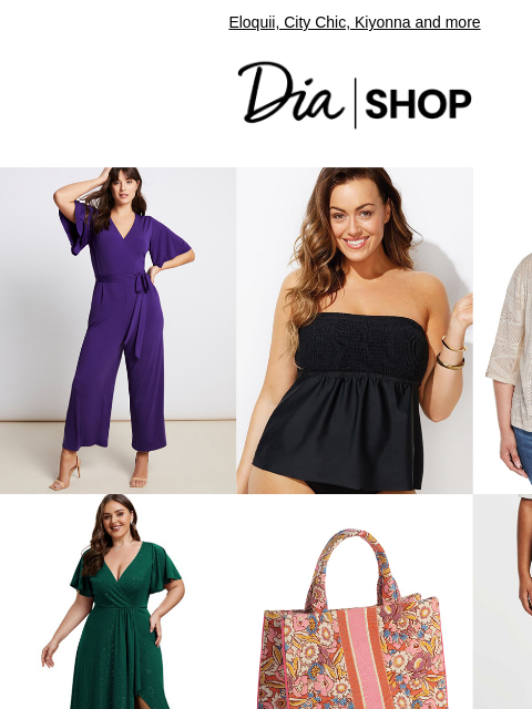 Eloquii, City Chic, Kiyonna and more Dia & Co Shop Style freedom through a life well-lived. TOPS DRESSES NEW ARRIVALS SALE Recipient: brands.news.subscription@gmail.com View in Your Browser Our