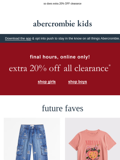 abercrombie newsletter: BOGO 50% OFF ends tonight!