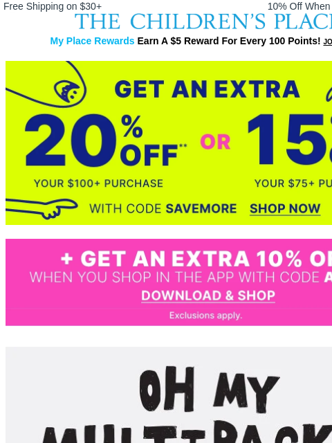 childrensplace newsletter: Major Haul Alert: Up to 60% off Multipacks + EXTRA...