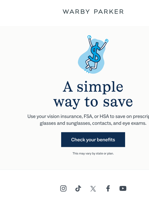 warbyparker newsletter: We accept vision insurance!