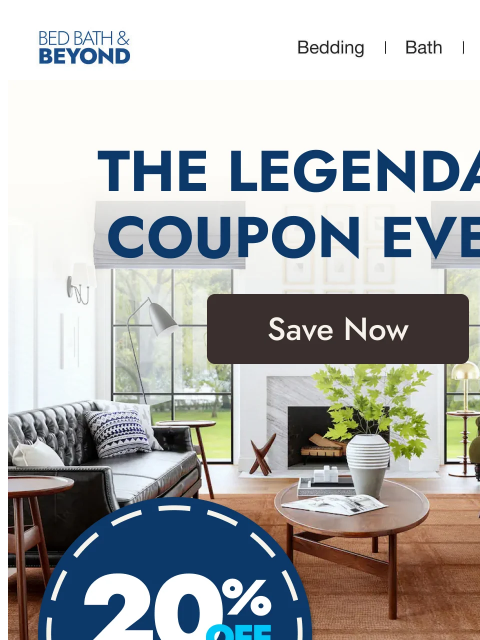 bedbathandbeyond newsletter: 20% off thousands of items is HERE ⭐️