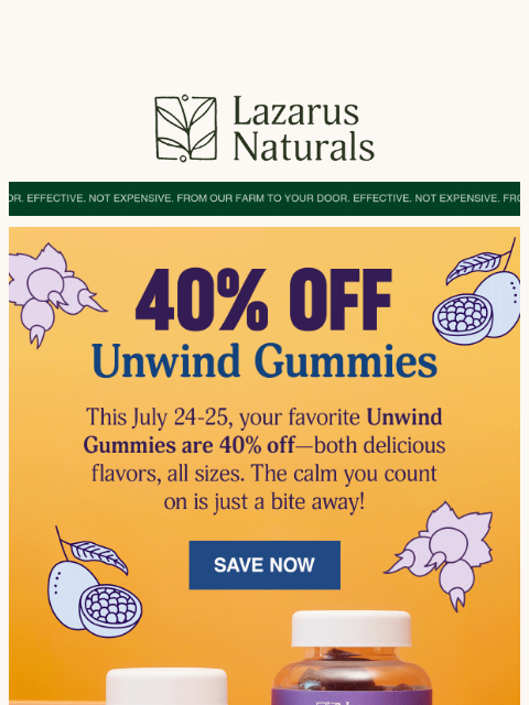 lazarusnaturals newsletter: 😮 40% Off Both Flavors?!