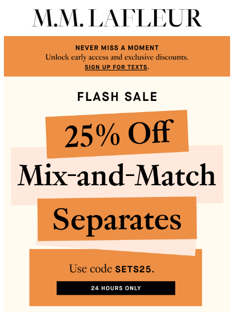 mmlafleur newsletter: WEEK OF FLASH SALES STARTS NOW