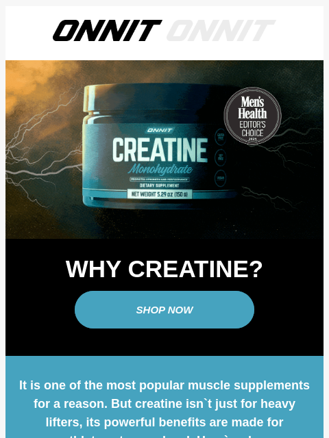 onnit newsletter: Why Creatine Is a Supplement Superhero