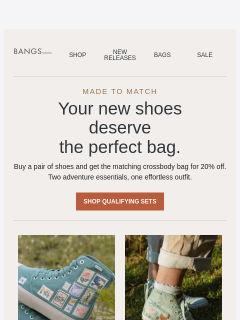 bangsshoes newsletter: Complete the Set & Save 20% 🎒👟