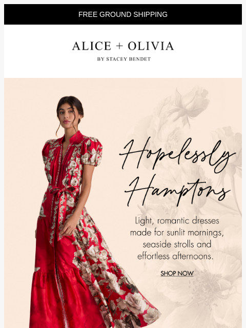 aliceandolivia newsletter: Hamptons Summer Romance