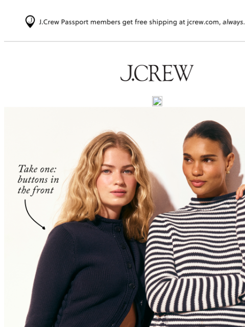 jcrew newsletter: Just launched: the Rollneck reversible cardigan