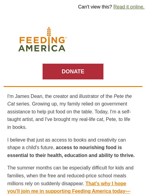 feedingamerica newsletter: Keep it Grooovy, Keep Kids Fed: 2X Match