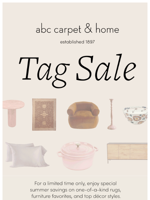 abchome newsletter: The Summer Tag Sale Is On!
