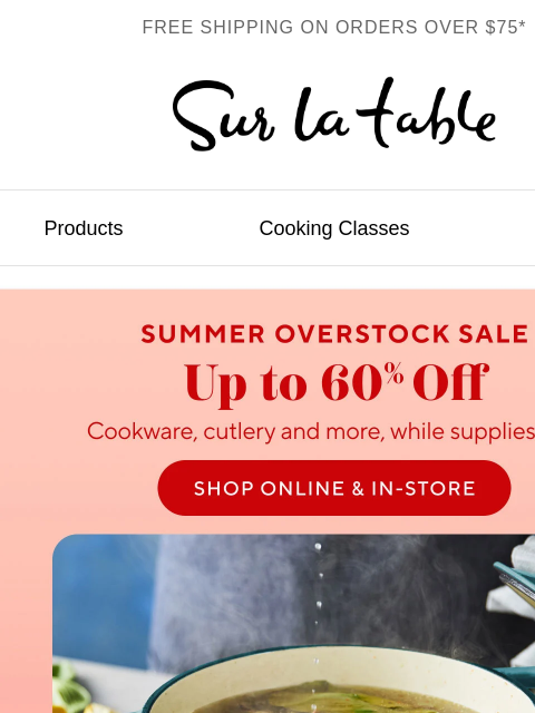 surlatable newsletter: 🌞 Summer Overstock Sale up to 60% off.
