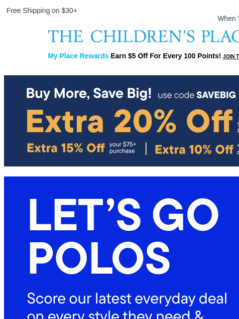 childrensplace newsletter: Which Polo is Their Fave? 👕