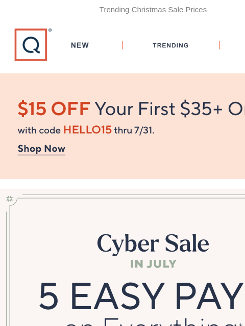 qvcemail newsletter: Thru Tomorrow! 5 Easy Pays on Everything