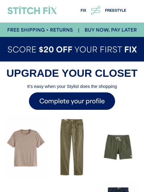 stitchfix newsletter: Look sharp without the effort