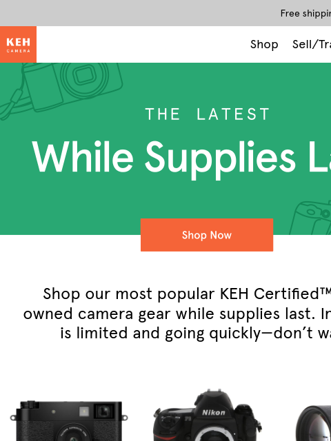 keh newsletter: This gear is going fast 📸