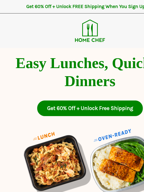 homechef newsletter: Stock up for lunch and dinner with us