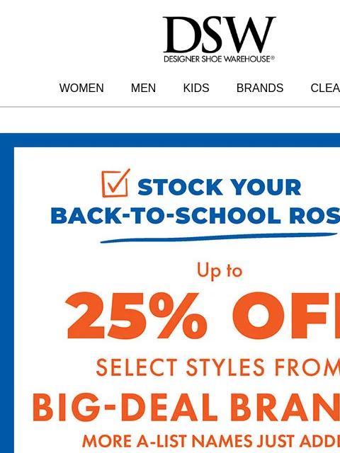 dsw newsletter: NEW: from Nike and HEYDUDE >>>