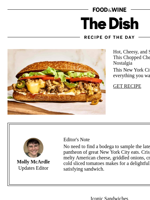 foodandwine newsletter: Chopped Cheese