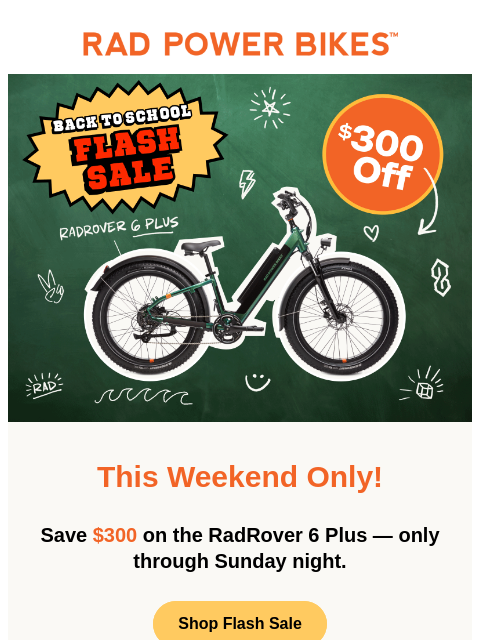 radpowerbikes newsletter: Flash Deal ⚡ $300 Off Rovers ⚡ Ends Monday