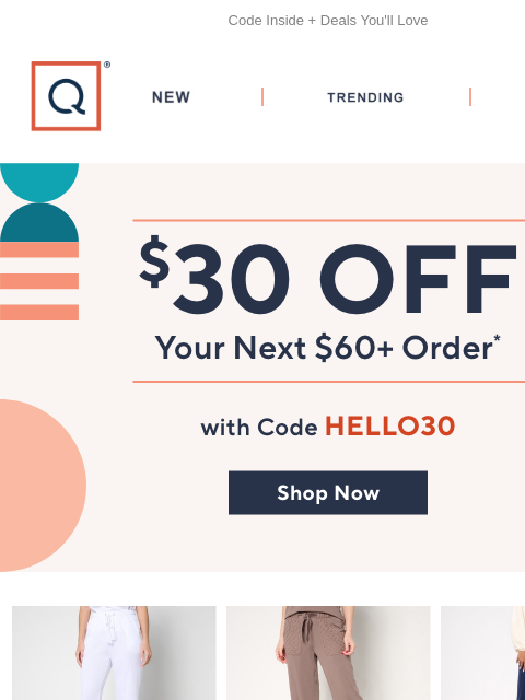 qvcemail newsletter: For You: $30 Off Your Next Order